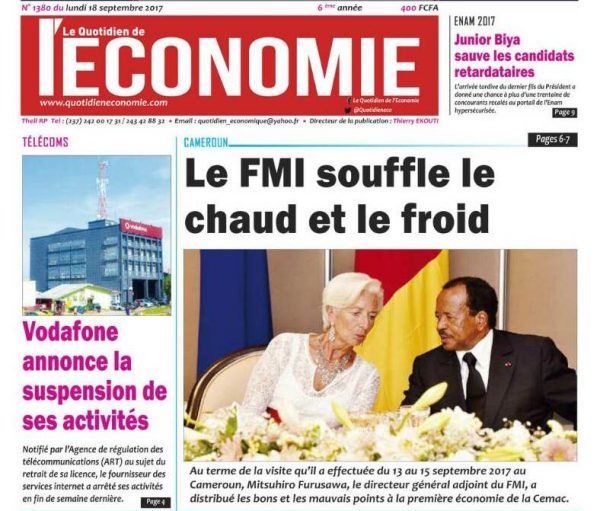 Cameroun Média Le Quotidien de léconomie new look depuis le 18