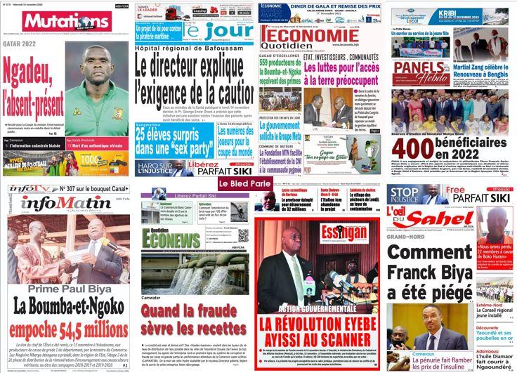 Cameroun La Revue De Presse Du Mercredi Novembre Lebledparle