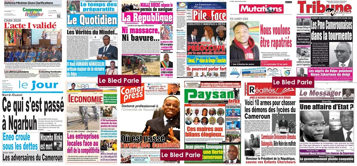 Cameroun La Revue De Presse De Ce Mardi 18 Février 2020 Lebledparle