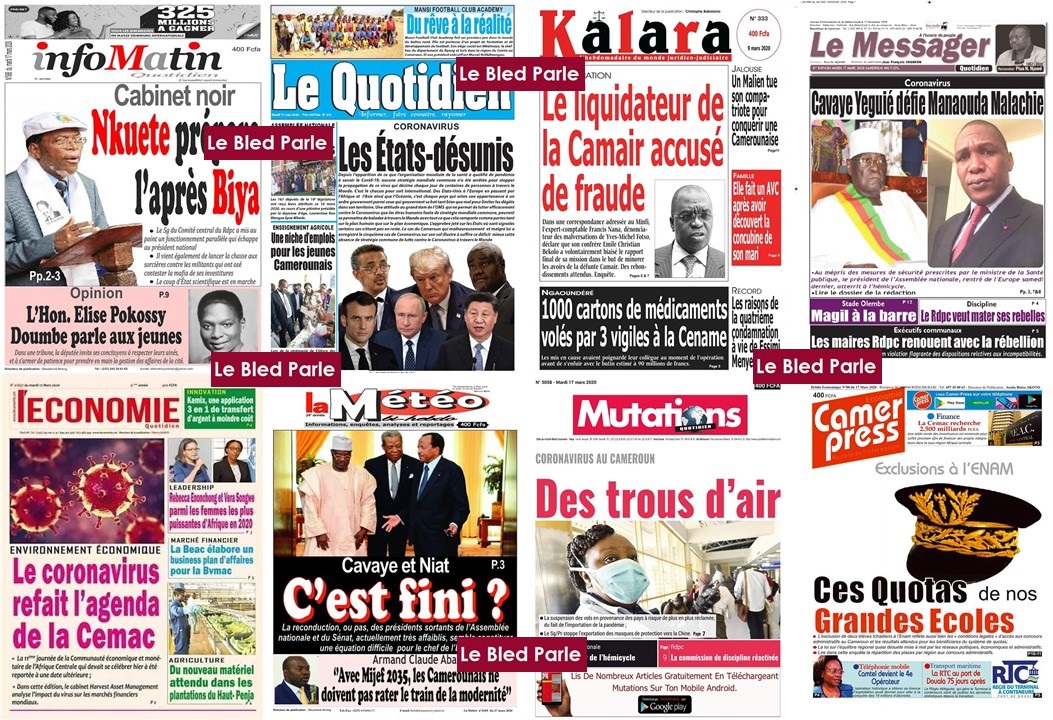 Cameroun La Revue De Presse De Ce Mardi 17 Mars 2020 Lebledparle