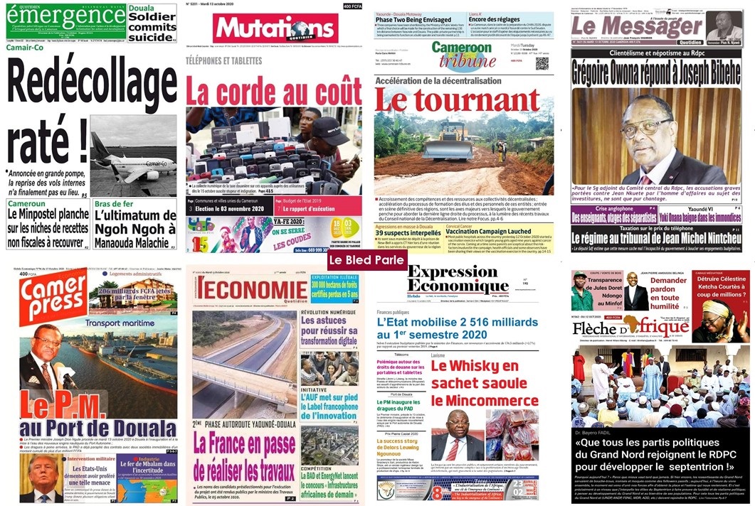 Cameroun La Revue De Presse Du Mardi 13 Octobre 2020 Lebledparle