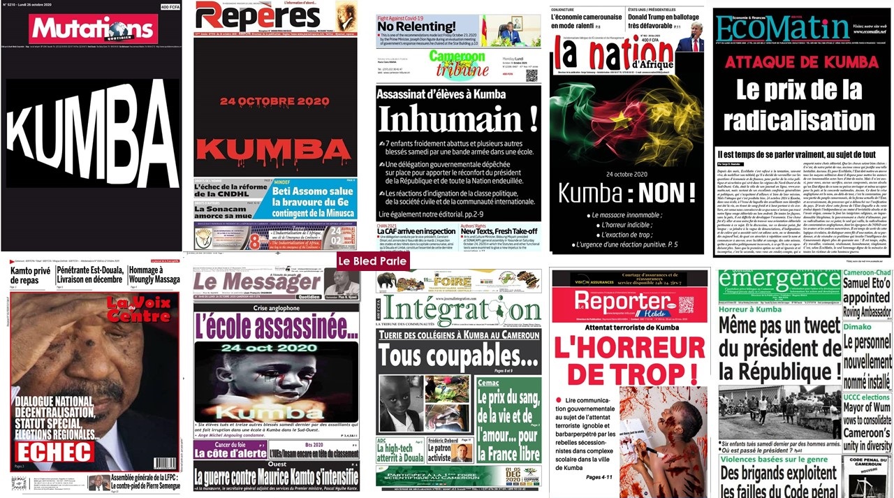 Cameroun La Revue De Presse Du Lundi 26 Octobre 2020 Lebledparle