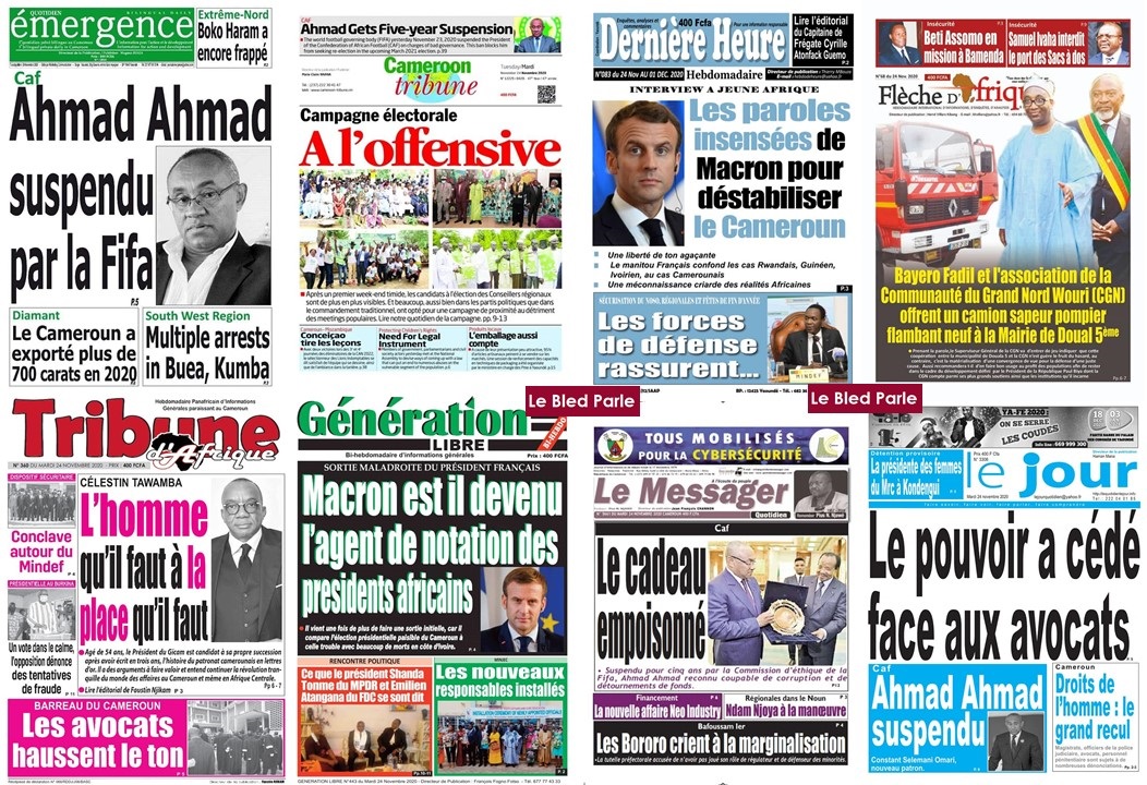 Cameroun La Revue De Presse Du Mardi 24 Novembre 2020 Lebledparle