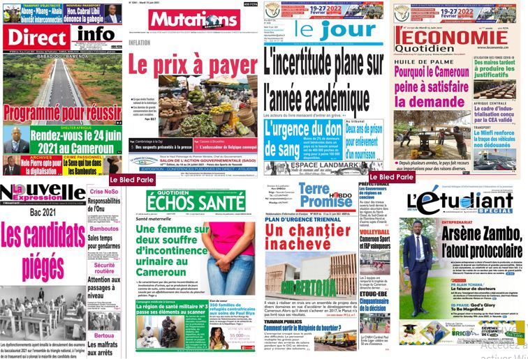 Cameroun La Revue De Presse Du Mardi 15 Juin 2021 Lebledparle