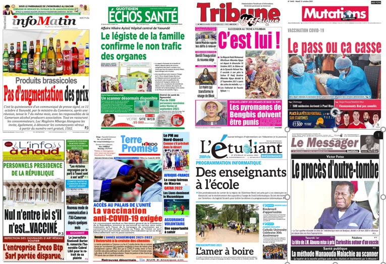 Cameroun La Revue De Presse Du Mardi 12 Octobre 2021 Lebledparle