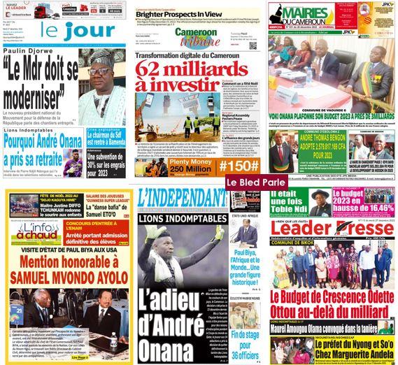 Cameroun La Revue De Presse Du Mardi 27 Décembre 2022 Lebledparle