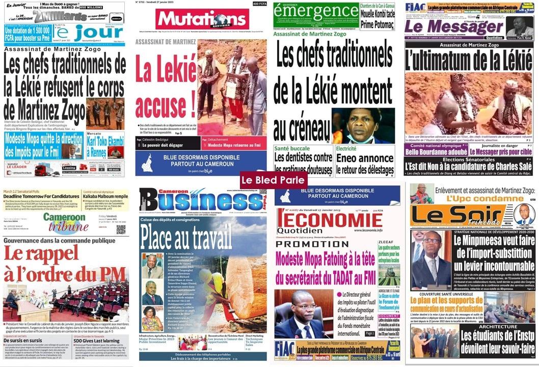 La Revue De Presse Camerounaise Du Vendredi 27 Janvier 2023 Lebledparle