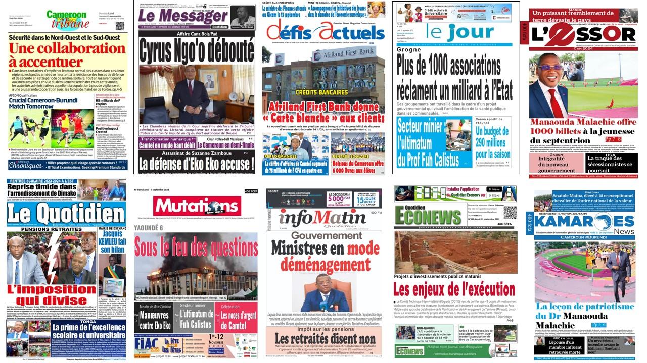 La Revue De Presse Camerounaise Du Vendredi 15 Septembre 2023 Lebledparle