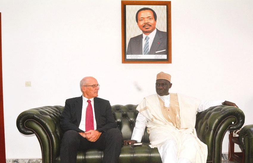 Yaoundé le 17 juillet 2024 - L’Ambassadeur extraordinaire et plénipotentiaire de la Confédération Suisse, S.E Martin STRUB reçu en audience d’adieu par le ministre de l’Economie, Alamine Ousmane Mey - DR